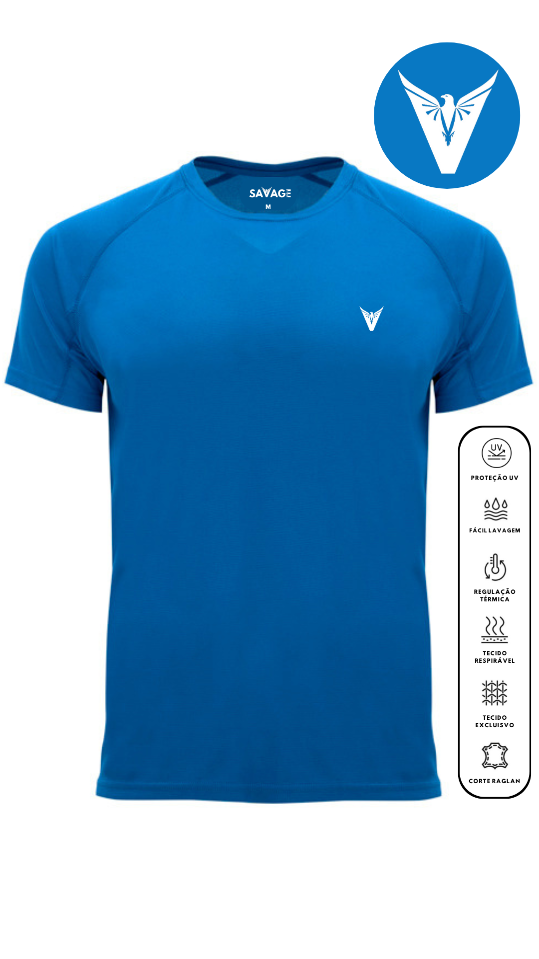 T-Shirt Azul DryFit - Classic V